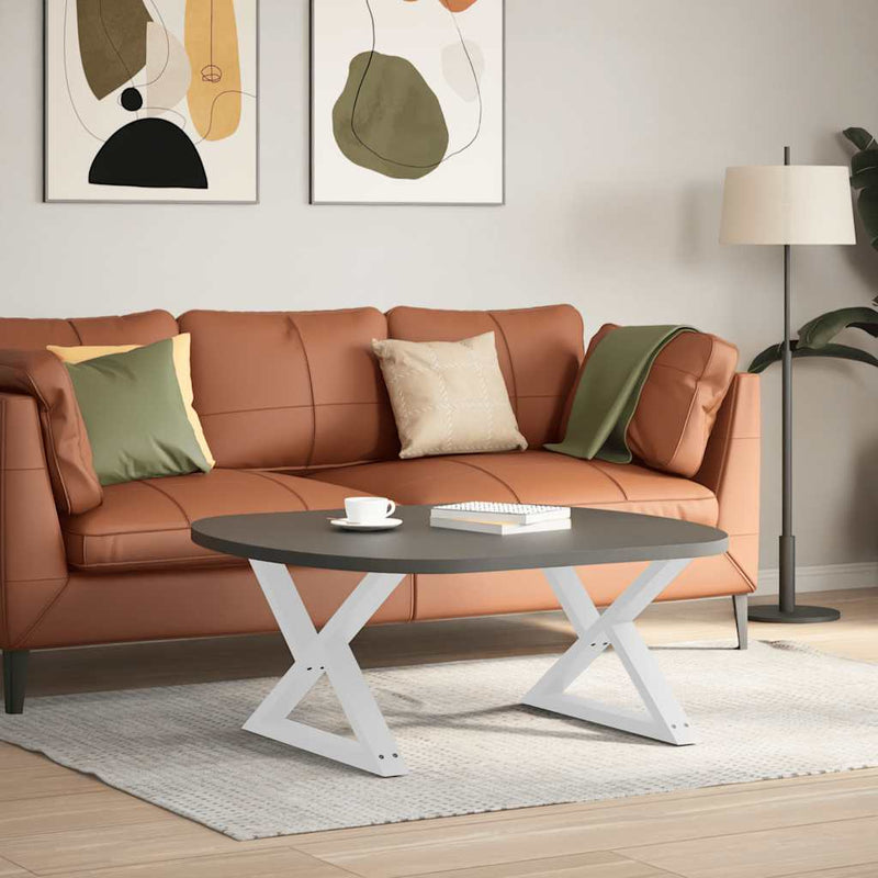 vidaXL 2 db fehér dohányzóasztal láb 70 x (42-43,3) cm acél dohányzóasztal láb