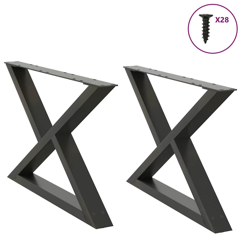 vidaXL 2 db antracitszürke acél dohányzóasztal láb 70 x (42-43,3) cm