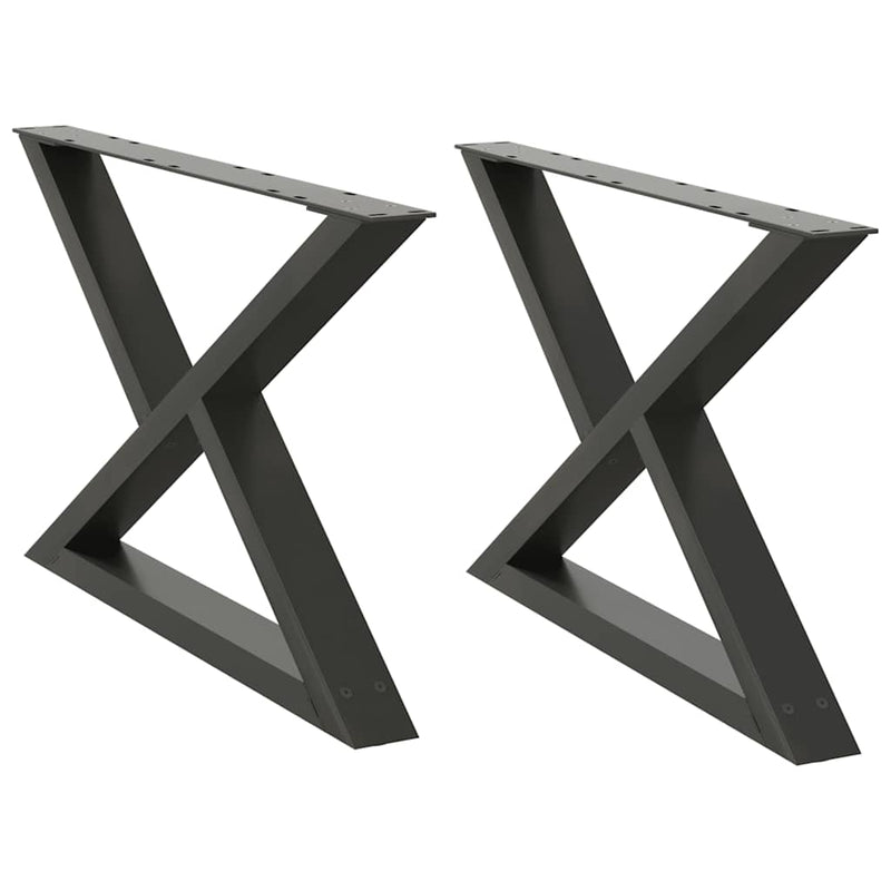 vidaXL 2 db antracitszürke acél dohányzóasztal láb 70 x (42-43,3) cm