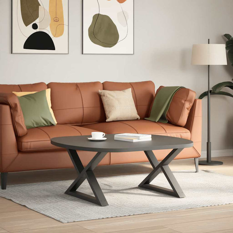 vidaXL 2 db antracitszürke acél dohányzóasztal láb 70 x (42-43,3) cm