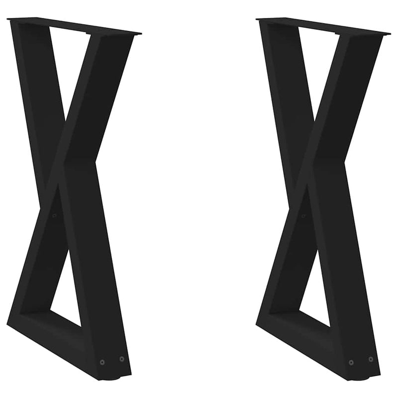 vidaXL 2 db fekete acél étkezőasztal láb 50 x (72-73,3) cm