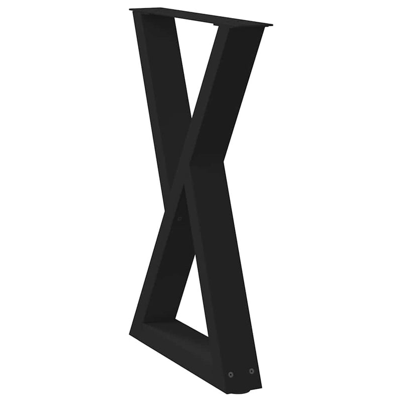 vidaXL 2 db fekete acél étkezőasztal láb 50 x (72-73,3) cm