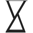 vidaXL 2 db fekete acél étkezőasztal láb 50 x (72-73,3) cm