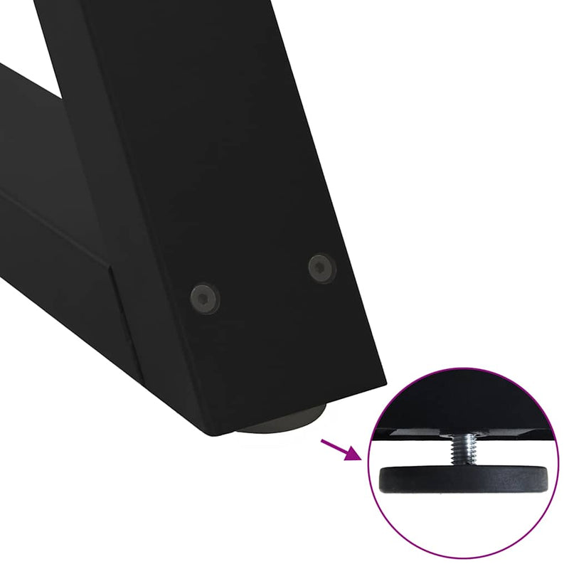 vidaXL 2 db fekete acél étkezőasztal láb 50 x (72-73,3) cm