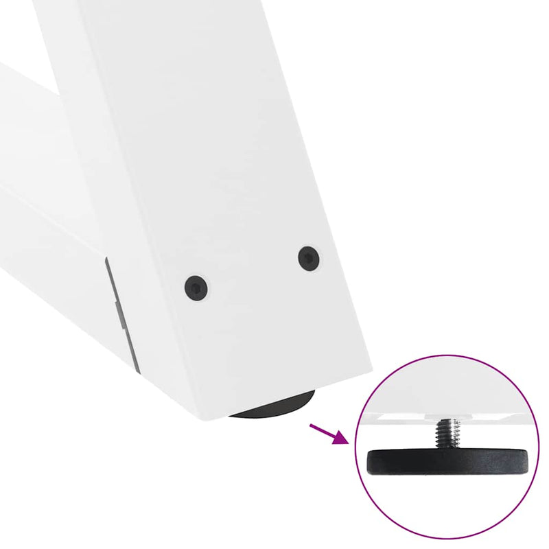 vidaXL 2 db fehér étkezőasztal láb 50 x (72-73,3) cm acél étkezőasztal láb