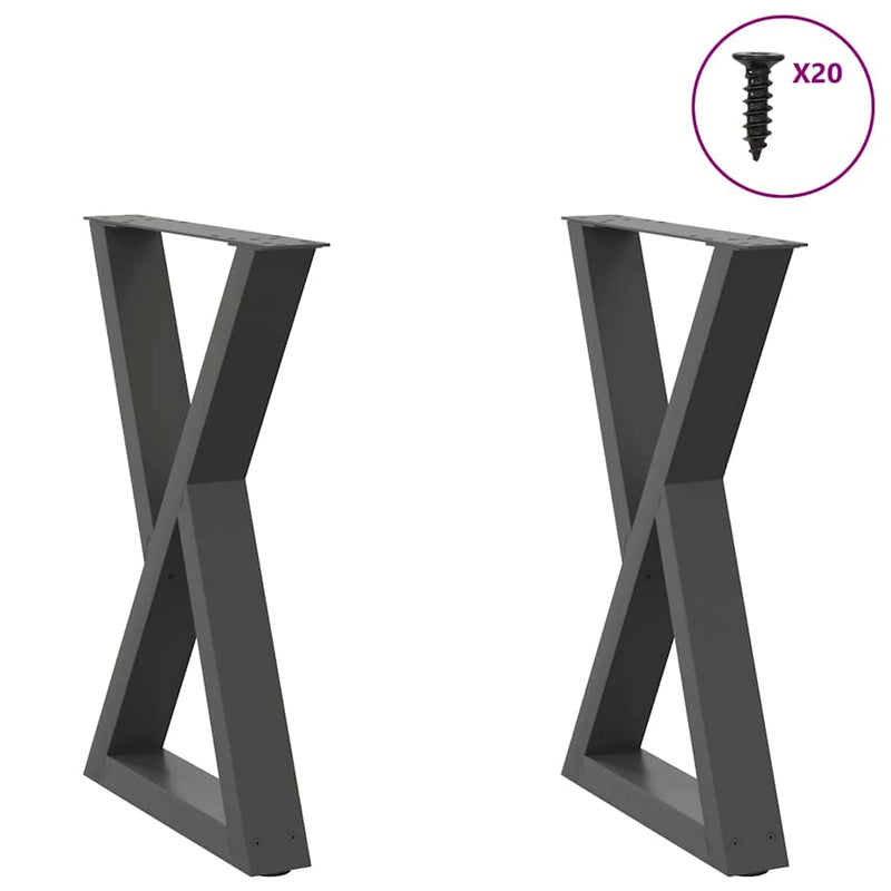vidaXL 2 db antracitszürke acél étkezőasztalláb 50x(72-73,3) cm