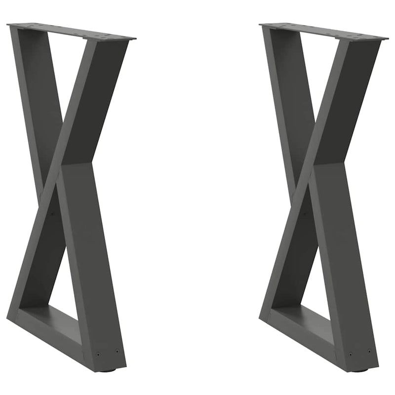 vidaXL 2 db antracitszürke acél étkezőasztalláb 50x(72-73,3) cm
