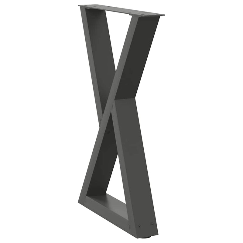vidaXL 2 db antracitszürke acél étkezőasztalláb 50x(72-73,3) cm