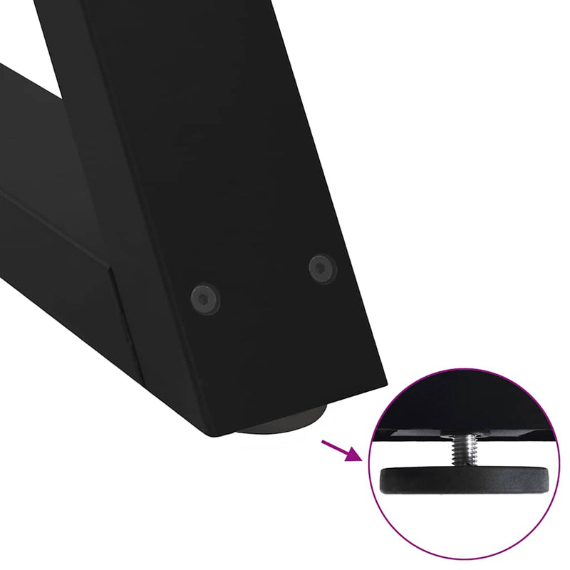 vidaXL 2 db fekete acél étkezőasztal láb 60 x (72-73,3) cm