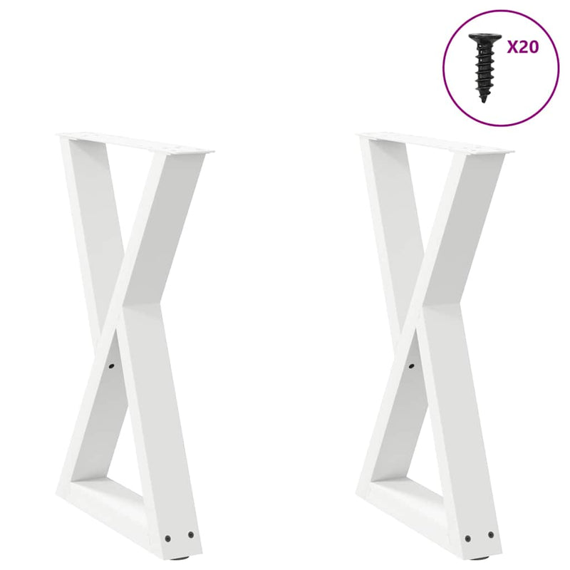 vidaXL 2 db fehér étkezőasztal láb 60 x (72-73,3) cm acél étkezőasztal láb