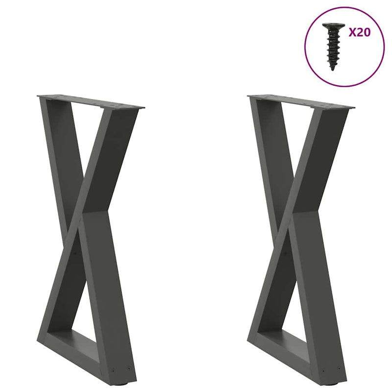 vidaXL 2 db antracitszürke acél étkezőasztalláb 60x(72-73,3) cm