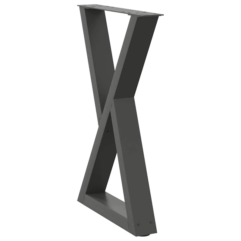 vidaXL 2 db antracitszürke acél étkezőasztalláb 60x(72-73,3) cm