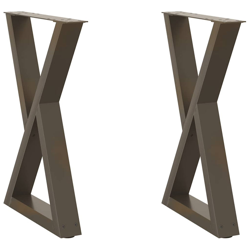 vidaXL 2 db natúr acél étkezőasztal láb 60 x (72-73,3) cm acél