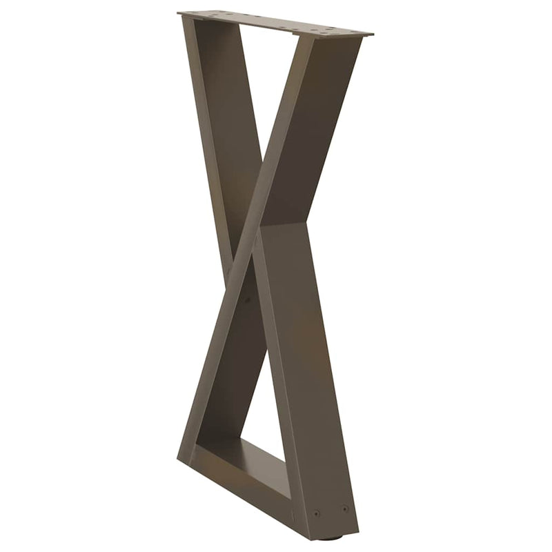 vidaXL 2 db natúr acél étkezőasztal láb 60 x (72-73,3) cm acél