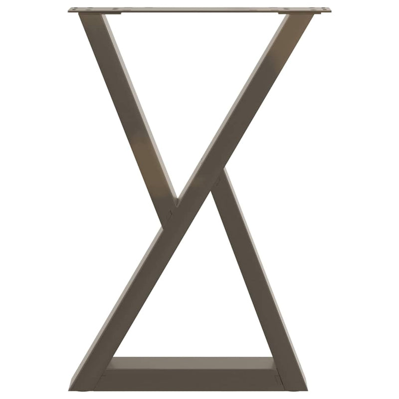 vidaXL 2 db natúr acél étkezőasztal láb 60 x (72-73,3) cm acél