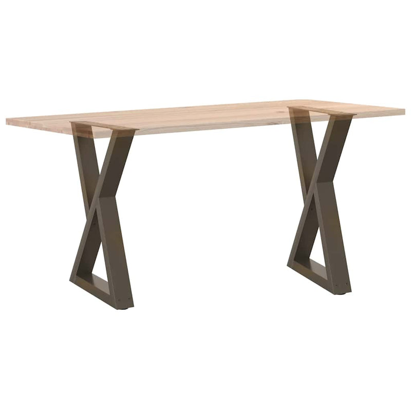 vidaXL 2 db natúr acél étkezőasztal láb 60 x (72-73,3) cm acél