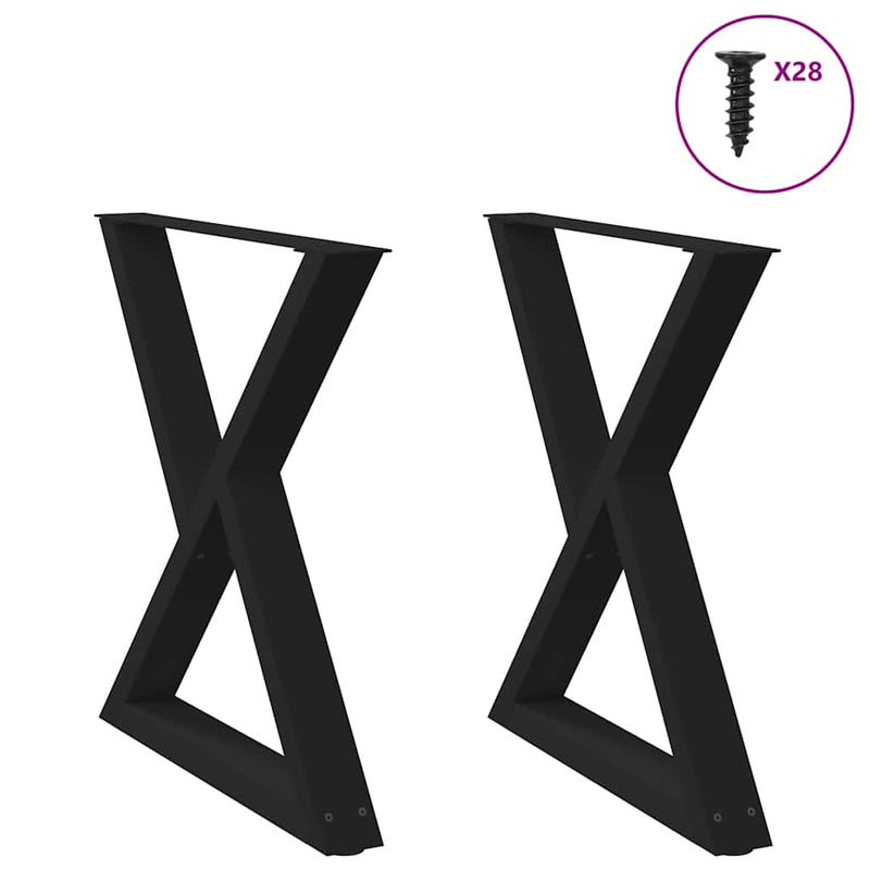 vidaXL 2 db fekete acél étkezőasztal láb 70 x (72-73,3) cm