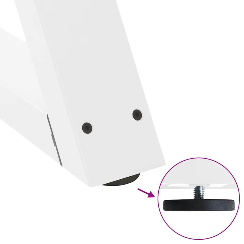 vidaXL 2 db fehér étkezőasztal láb 70 x (72-73,3) cm acél étkezőasztal láb