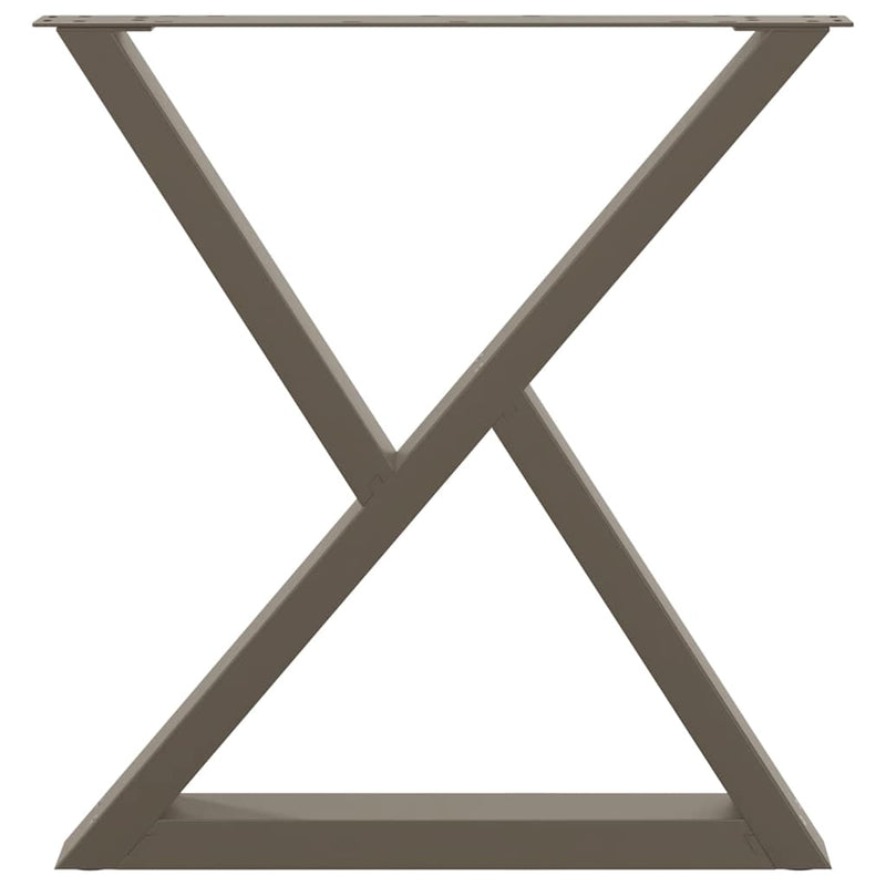 vidaXL 2 db natúr acél étkezőasztal láb 70 x (72-73,3) cm acél