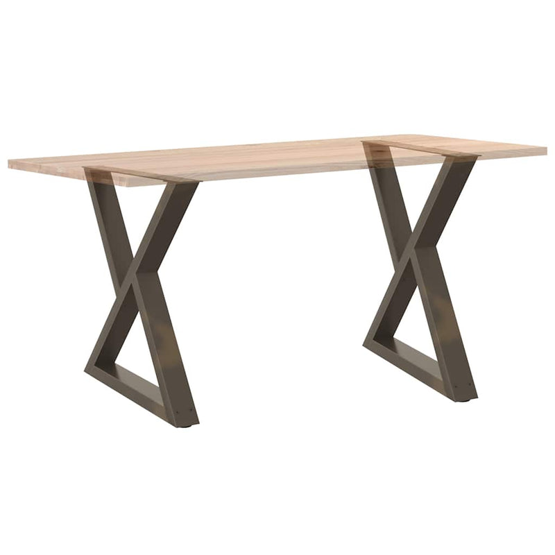 vidaXL 2 db natúr acél étkezőasztal láb 70 x (72-73,3) cm acél