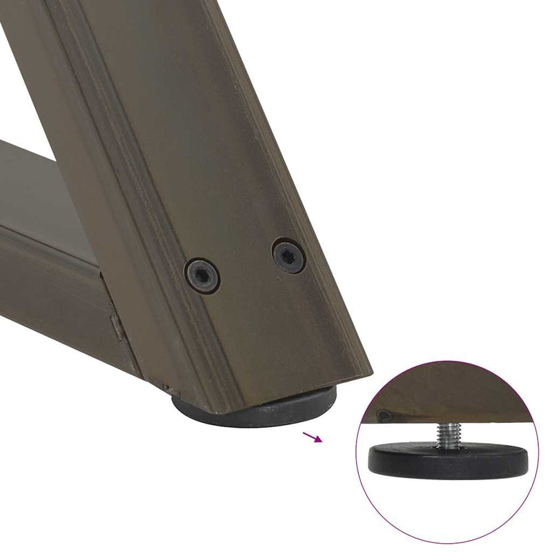 vidaXL 2 db natúr acél étkezőasztal láb 70 x (72-73,3) cm acél