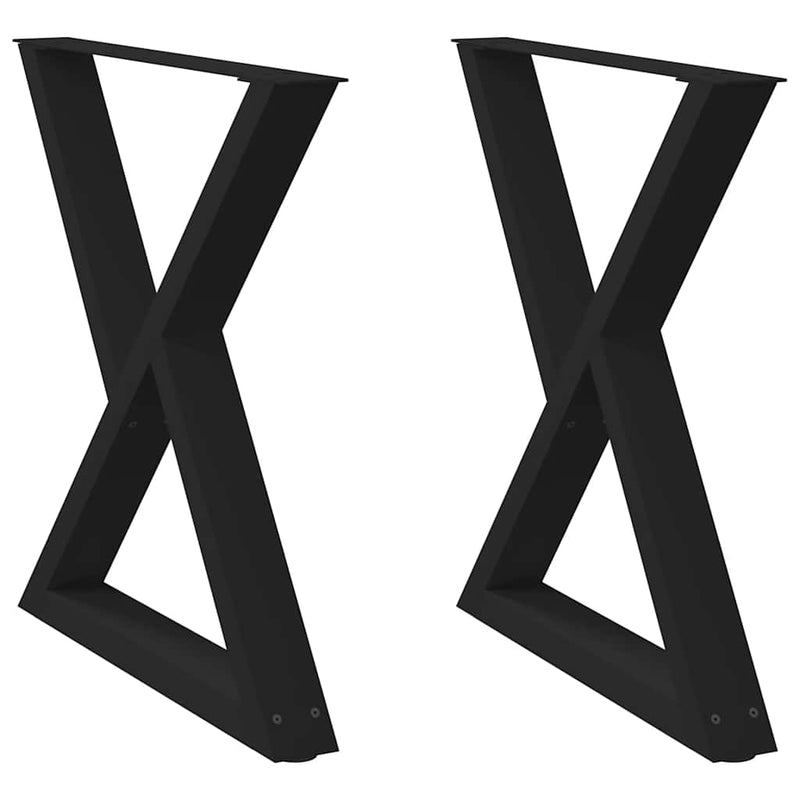 vidaXL 2 db fekete acél étkezőasztal láb 80 x (72-73,3) cm