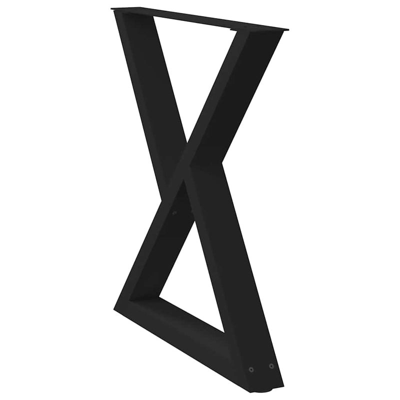 vidaXL 2 db fekete acél étkezőasztal láb 80 x (72-73,3) cm