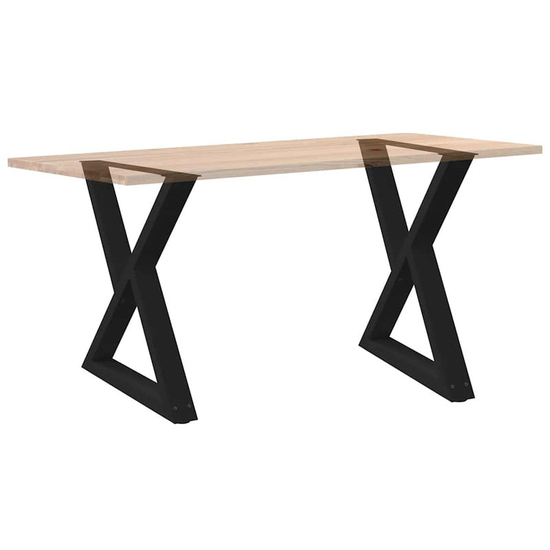 vidaXL 2 db fekete acél étkezőasztal láb 80 x (72-73,3) cm