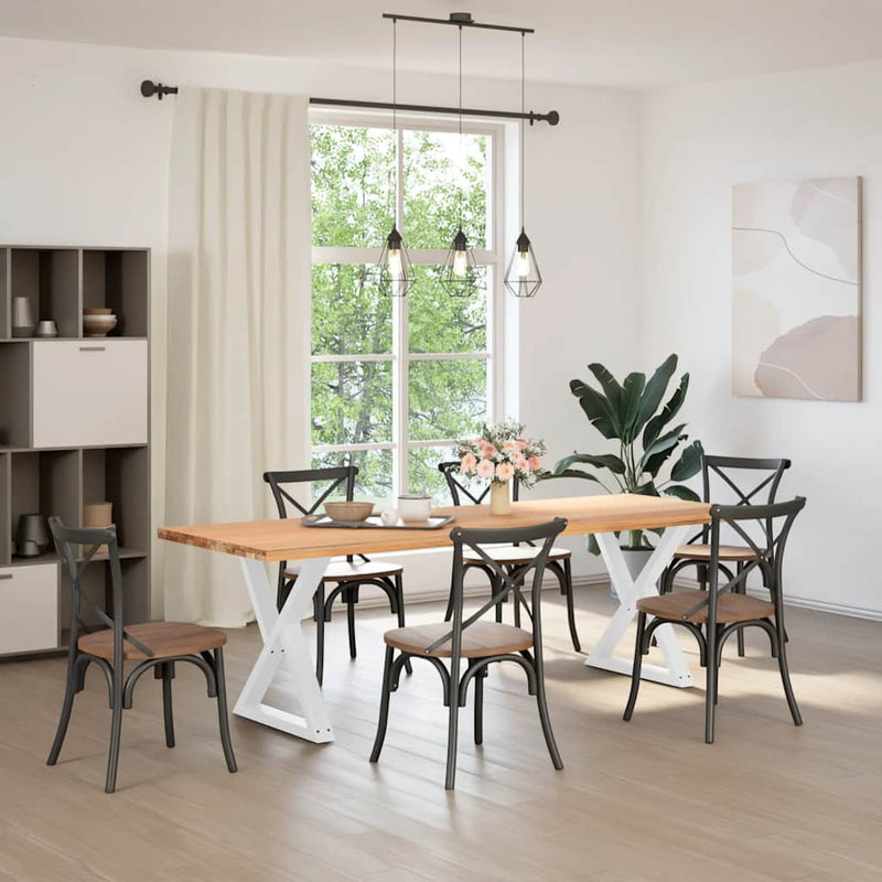 vidaXL 2 db fehér étkezőasztal láb 80 x (72-73,3) cm acél étkezőasztal láb