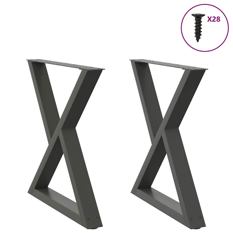 vidaXL 2 db antracitszürke acél étkezőasztalláb 80x(72-73,3) cm