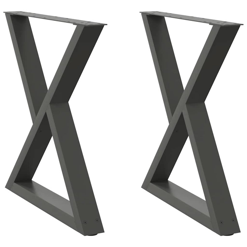 vidaXL 2 db antracitszürke acél étkezőasztalláb 80x(72-73,3) cm