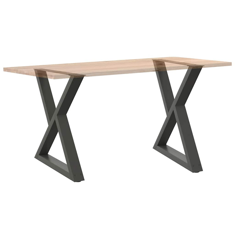 vidaXL 2 db antracitszürke acél étkezőasztalláb 80x(72-73,3) cm