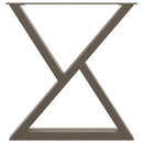 vidaXL 2 db natúr acél étkezőasztal láb 80x(72-73,3) cm acél