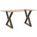 vidaXL 2 db natúr acél étkezőasztal láb 80x(72-73,3) cm acél