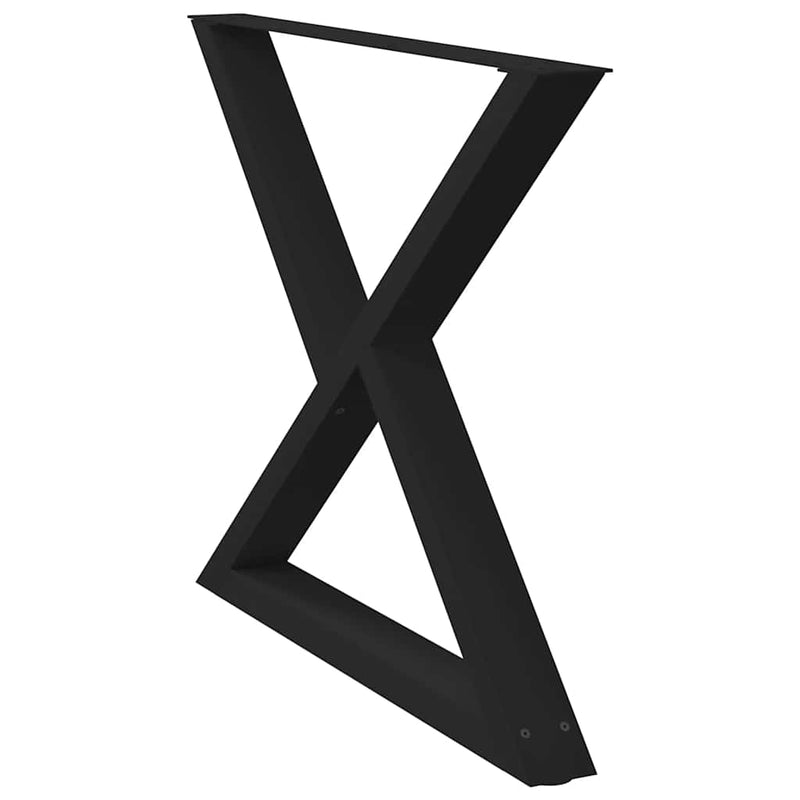 vidaXL 2 db fekete acél étkezőasztal láb 90 x (72-73,3) cm
