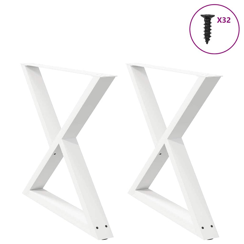 vidaXL 2 db fehér étkezőasztal láb 90 x (72-73,3) cm acél étkezőasztal láb