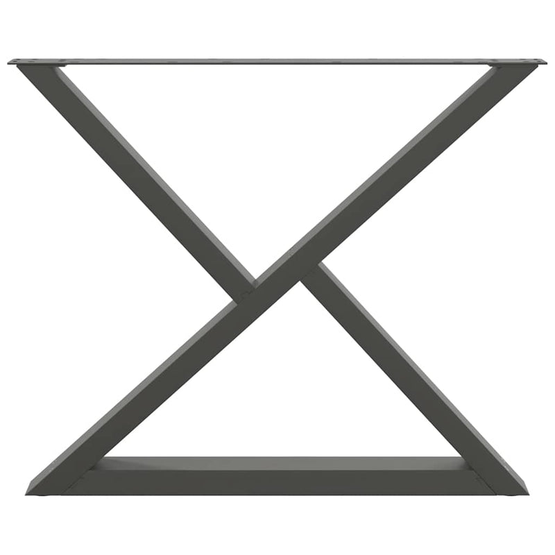 vidaXL 2 db antracitszürke acél étkezőasztalláb 90 x (72-73,3) cm