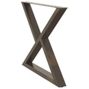 vidaXL 2 db natúr acél étkezőasztal láb 90 x (72-73,3) cm acél