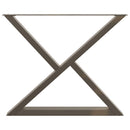 vidaXL 2 db natúr acél étkezőasztal láb 90 x (72-73,3) cm acél