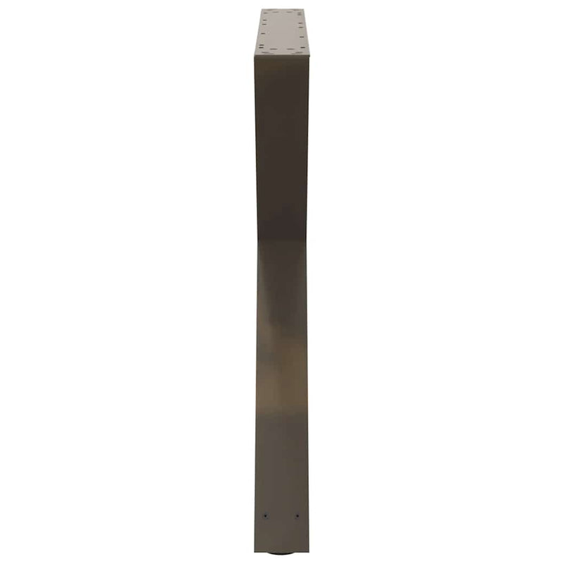 vidaXL 2 db natúr acél étkezőasztal láb 90 x (72-73,3) cm acél