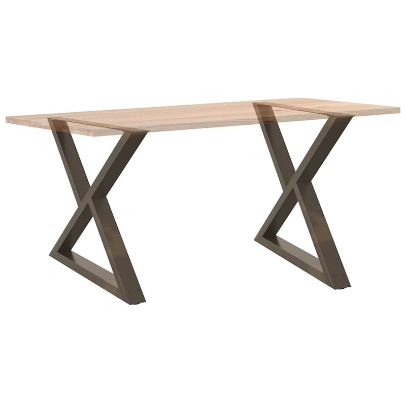 vidaXL 2 db natúr acél étkezőasztal láb 90 x (72-73,3) cm acél