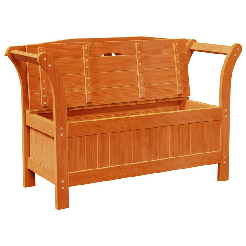 vidaXL Kerti Tároló Pad Barna 119 x 76 x 44cm Tömör fenyőfa