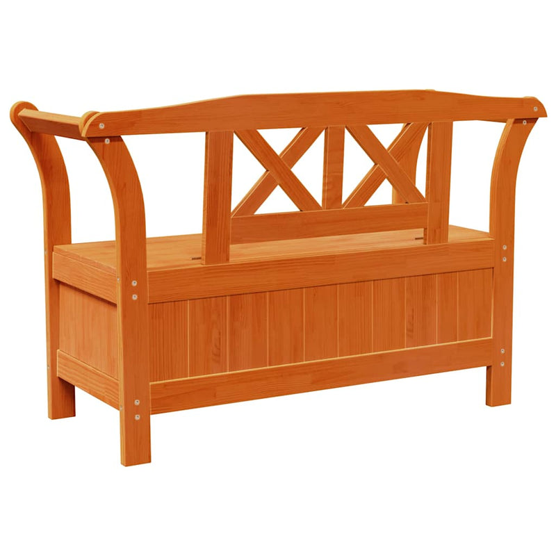 vidaXL Kerti Tároló Pad Barna 119 x 76 x 44cm Tömör fenyőfa