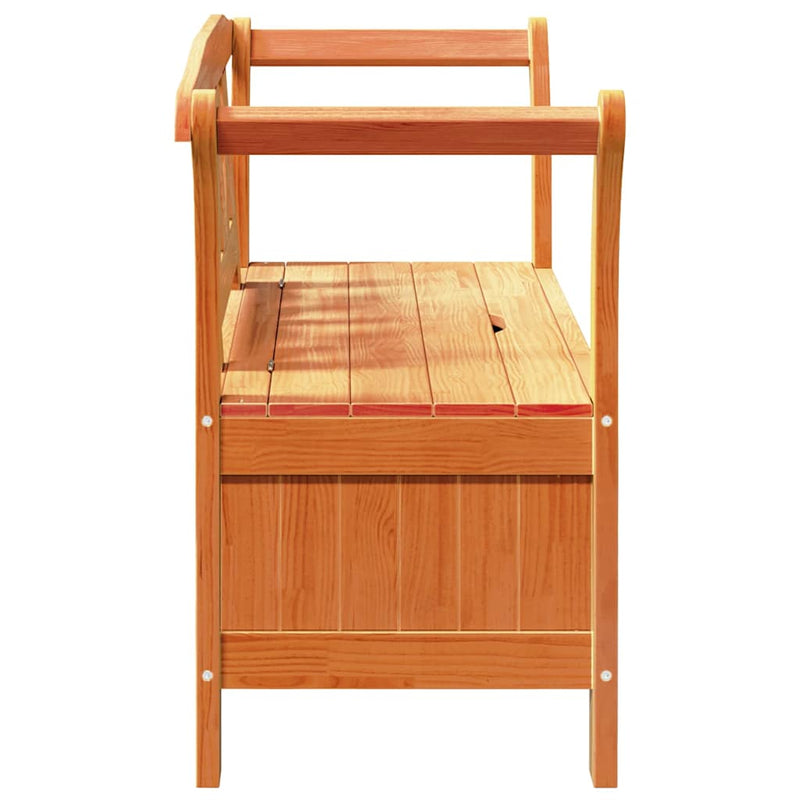 vidaXL Kerti Tároló Pad Barna 119 x 76 x 44cm Tömör fenyőfa
