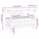 vidaXL Kerti Tároló Pad Barna 119 x 76 x 44cm Tömör fenyőfa