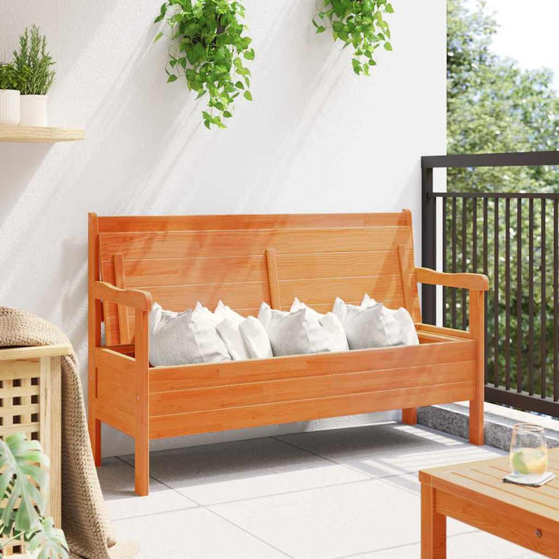 vidaXL Kerti pad Barna 119 x 76 x 44cm Tömör fenyőfa