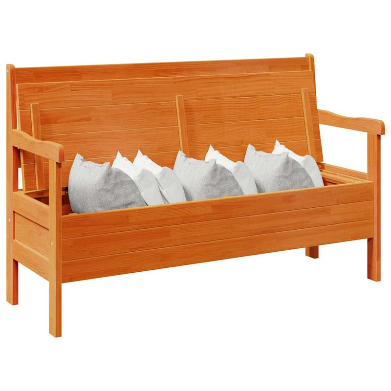 vidaXL Kerti pad Barna 119 x 76 x 44cm Tömör fenyőfa