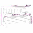 vidaXL Kerti pad Barna 119 x 76 x 44cm Tömör fenyőfa