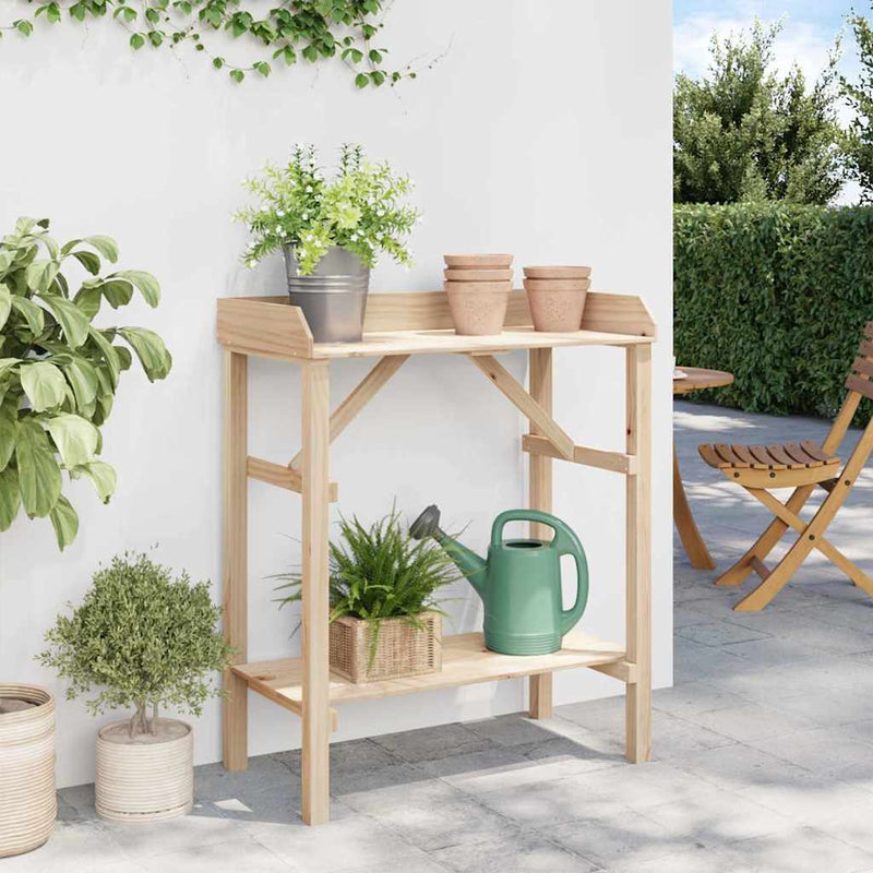vidaXL Növényállványok Barna 75 x 40 x 90 cm Masszív fenyő fa