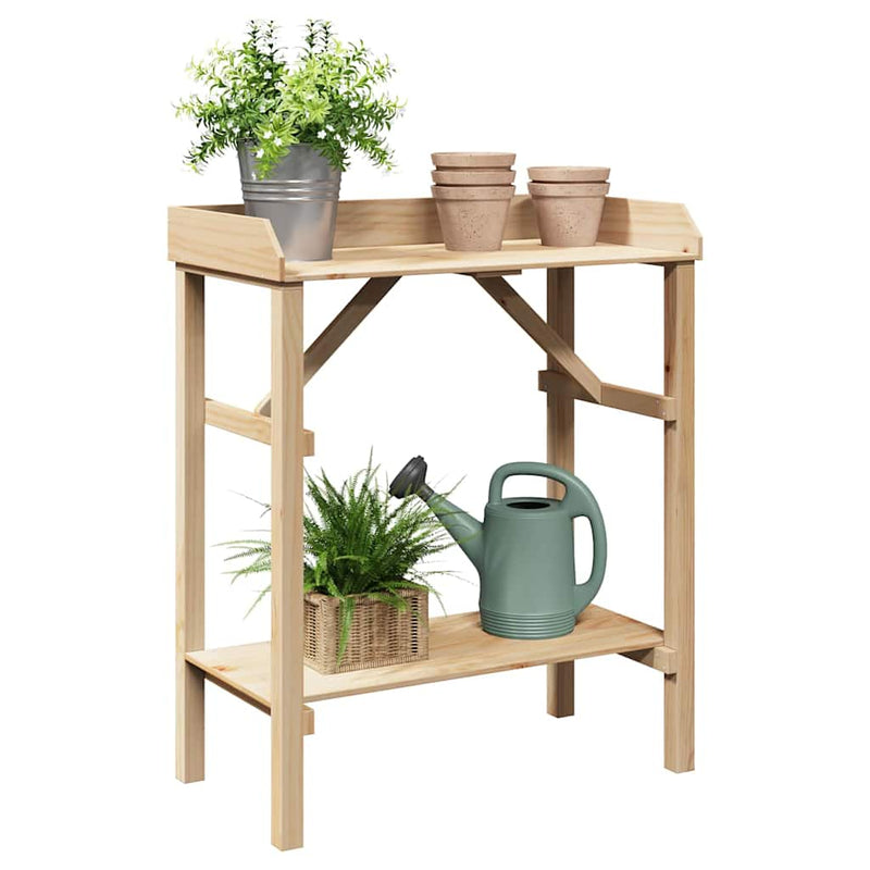 vidaXL Növényállványok Barna 75 x 40 x 90 cm Masszív fenyő fa